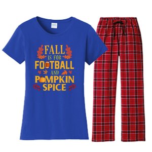 Fall Is For Football And Pumpkin Spice Gift Thanksgiving Meaningful Gift Women's Flannel Pajama Set