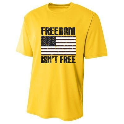 Freedom Isn't Free Vintage American Flag Memorial Day July 4 Cool Gift Youth Performance Sprint T-Shirt