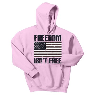 Freedom Isn't Free Vintage American Flag Memorial Day July 4 Cool Gift Kids Hoodie