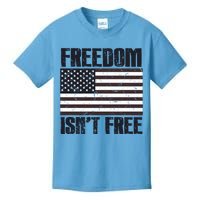 Freedom Isn't Free Vintage American Flag Memorial Day July 4 Cool Gift Kids T-Shirt