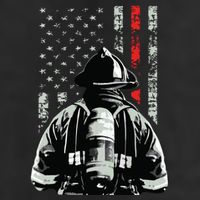 Fireman In Front Of American Flag Cool Firefighter Flag Cool Comfort Performance Bucket Hat