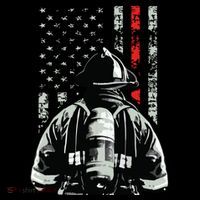 Fireman In Front Of American Flag Cool Firefighter Flag Bucket Hat