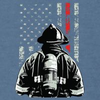 Fireman In Front Of American Flag Cool Firefighter Flag Garment-Dyed Sweatshirt