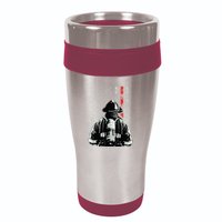 Fireman In Front Of American Flag Cool Firefighter Flag 16oz Travel Tumbler