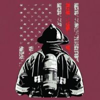 Fireman In Front Of American Flag Cool Firefighter Flag 16oz Travel Tumbler
