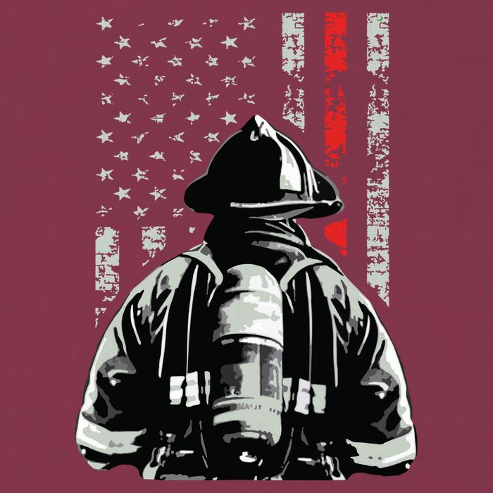 Fireman In Front Of American Flag Cool Firefighter Flag 16oz Travel Tumbler