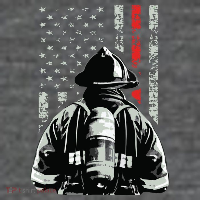 Fireman In Front Of American Flag Cool Firefighter Flag Sustainable Beanie