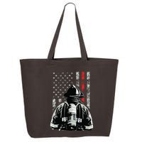 Fireman In Front Of American Flag Cool Firefighter Flag 25L Jumbo Tote