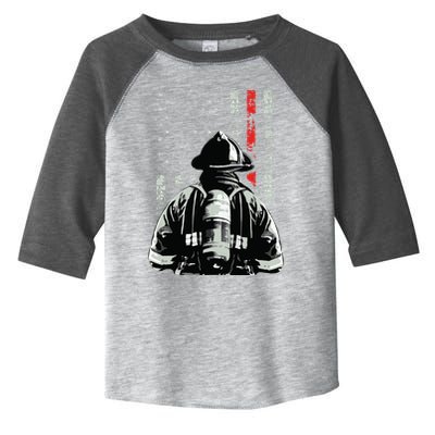 Fireman In Front Of American Flag Cool Firefighter Flag Toddler Fine Jersey T-Shirt
