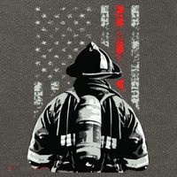Fireman In Front Of American Flag Cool Firefighter Flag Cotton Canvas Backpack
