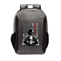 Fireman In Front Of American Flag Cool Firefighter Flag Vector Backpack