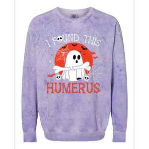 Funny I Found This Humerus Boo Ghost Halloween Costume Colorblast Crewneck Sweatshirt