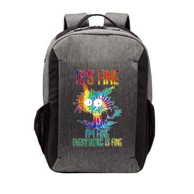 Funny It's Fine I'm Fine Everything Is Fine Tie Dye Cat Vector Backpack