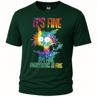 Funny It's Fine I'm Fine Everything Is Fine Tie Dye Cat Performance Shirt