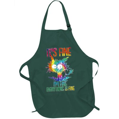 Funny It's Fine I'm Fine Everything Is Fine Tie Dye Cat Apron