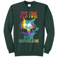 Funny It's Fine I'm Fine Everything Is Fine Tie Dye Cat Sweatshirt