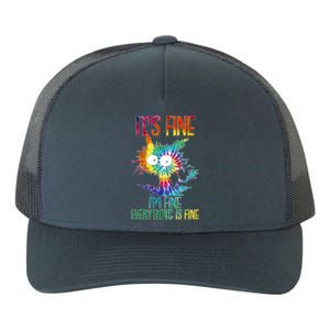 Funny It's Fine I'm Fine Everything Is Fine Tie Dye Cat Yupoong Adult 5-Panel Trucker Hat