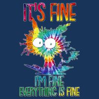Funny It's Fine I'm Fine Everything Is Fine Tie Dye Cat Infant Baby Jersey Bodysuit