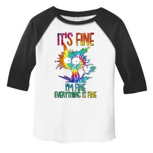 Funny It's Fine I'm Fine Everything Is Fine Tie Dye Cat Toddler Fine Jersey T-Shirt