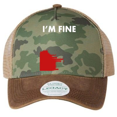 Funny I'm Fine Blood Bloody Really Scary Creepy Horror Funny Gift Legacy Tie Dye Trucker Hat