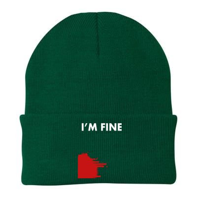 Funny I'm Fine Blood Bloody Really Scary Creepy Horror Funny Gift Knit Cap Winter Beanie