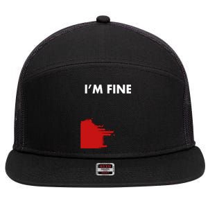 Funny I'm Fine Blood Bloody Really Scary Creepy Horror Funny Gift 7 Panel Mesh Trucker Snapback Hat