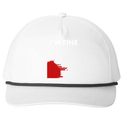 Funny I'm Fine Blood Bloody Really Scary Creepy Horror Funny Gift Snapback Five-Panel Rope Hat