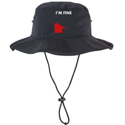 Funny I'm Fine Blood Bloody Really Scary Creepy Horror Funny Gift Legacy Cool Fit Booney Bucket Hat