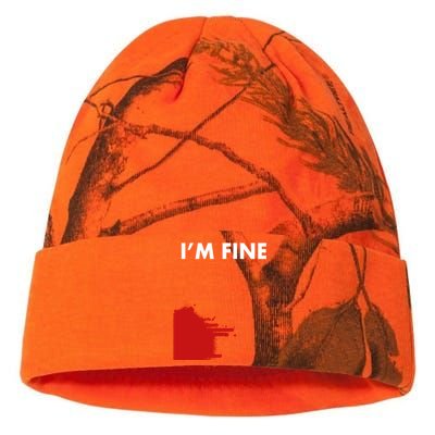 Funny I'm Fine Blood Bloody Really Scary Creepy Horror Funny Gift Kati Licensed 12" Camo Beanie