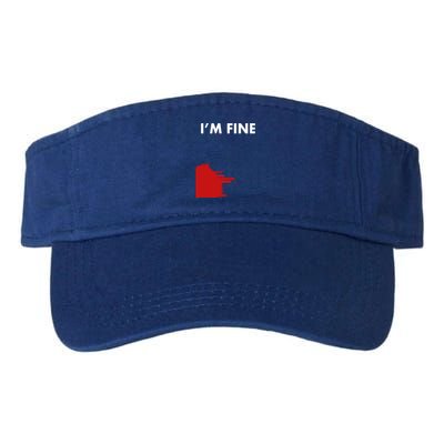 Funny I'm Fine Blood Bloody Really Scary Creepy Horror Funny Gift Valucap Bio-Washed Visor