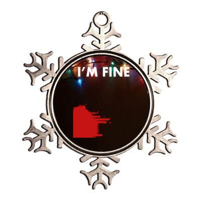 Funny I'm Fine Blood Bloody Really Scary Creepy Horror Funny Gift Metallic Star Ornament