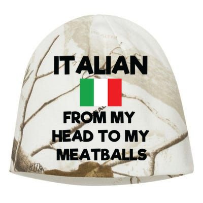 Funny Italian From My Head To My Meatballs Humor Joke Kati - Camo Knit Beanie