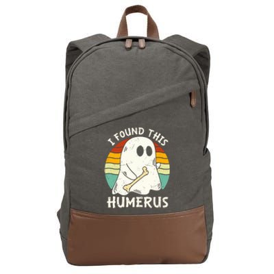 Funny I Found This Humerus Boo Ghost Halloween Costume Cotton Canvas Backpack