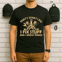 Funny I Fix Stuff And I Know Thingsmechanic Engineer Garage T-Shirt
