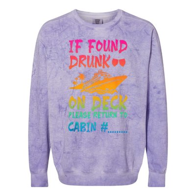 Funny If Found Drunk Return To Cabin Cruise Ship Colorblast Crewneck Sweatshirt