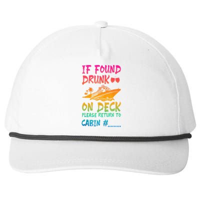 Funny If Found Drunk Return To Cabin Cruise Ship Snapback Five-Panel Rope Hat