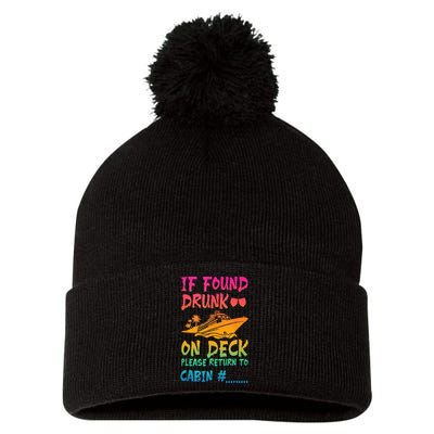 Funny If Found Drunk Return To Cabin Cruise Ship Pom Pom 12in Knit Beanie