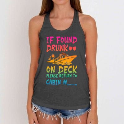 Funny If Found Drunk Return To Cabin Cruise Ship Women's Knotted Racerback Tank