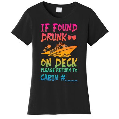 Funny If Found Drunk Return To Cabin Cruise Ship Women's T-Shirt