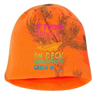 Funny If Found Drunk Return To Cabin Cruise Ship Kati - Camo Knit Beanie