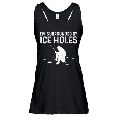 Funny Ice Fishing Gift For Snow Holes Fishermen Ladies Essential Flowy Tank