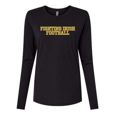 Fighting Irish Football Womens Cotton Relaxed Long Sleeve T-Shirt