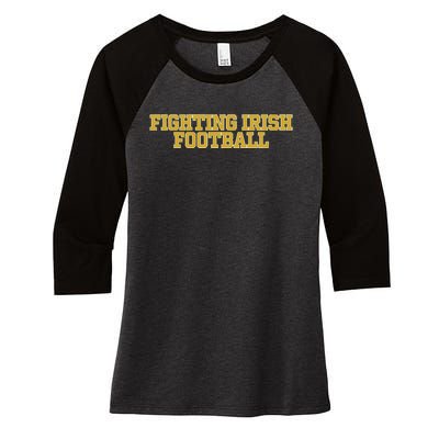 Fighting Irish Football Women's Tri-Blend 3/4-Sleeve Raglan Shirt