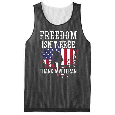 Freedom IsnT Free Thank A Veteran Military Support Gift Mesh Reversible Basketball Jersey Tank