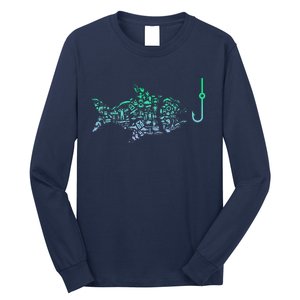 Fishing Icon For Fisherman Fish Hook Fishing Long Sleeve Shirt