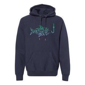 Fishing Icon For Fisherman Fish Hook Fishing Premium Hoodie