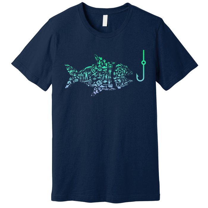 Fishing Icon For Fisherman Fish Hook Fishing Premium T-Shirt