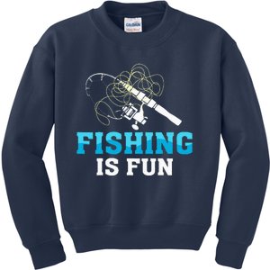 Fishing Is Fun BirdS Nest Kids Sweatshirt