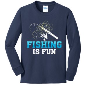 Fishing Is Fun BirdS Nest Kids Long Sleeve Shirt