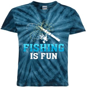 Fishing Is Fun BirdS Nest Kids Tie-Dye T-Shirt